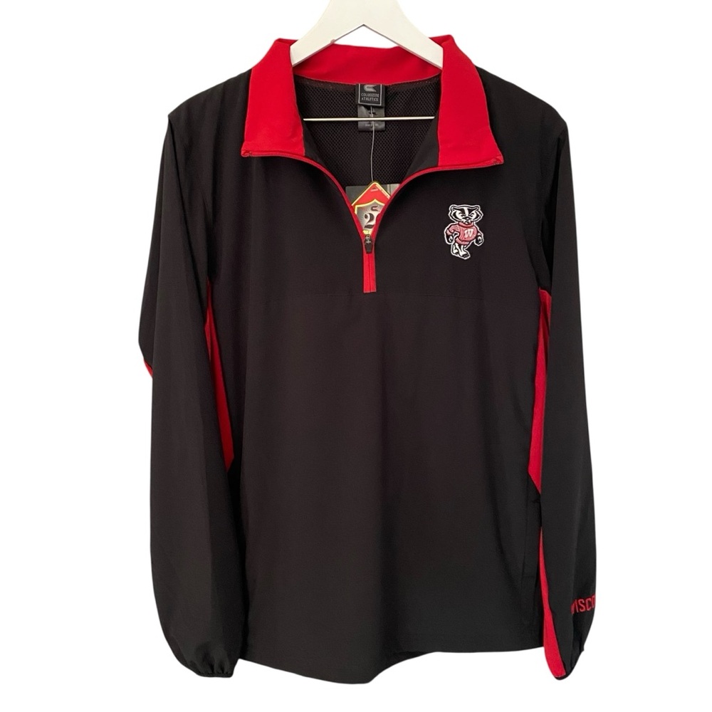 NWT Colosseum Wisconsin Badgers 1/4 Zip Pullover Jacket in Men's Size Medium